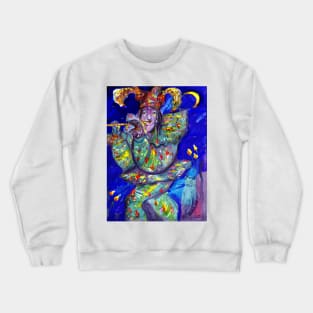 FLUTIST IN BLUE / Venetian Carnival Night Crewneck Sweatshirt